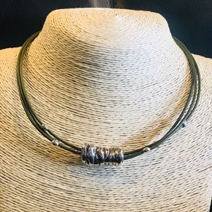 Silpada Green Leather Necklace